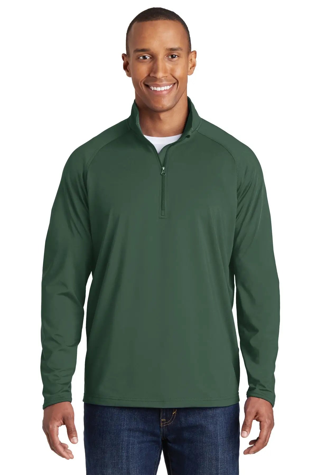 Sport-tek St850 Sport-wick Stretch 1/4-zip Pullover - Forest Green - Adult Xs