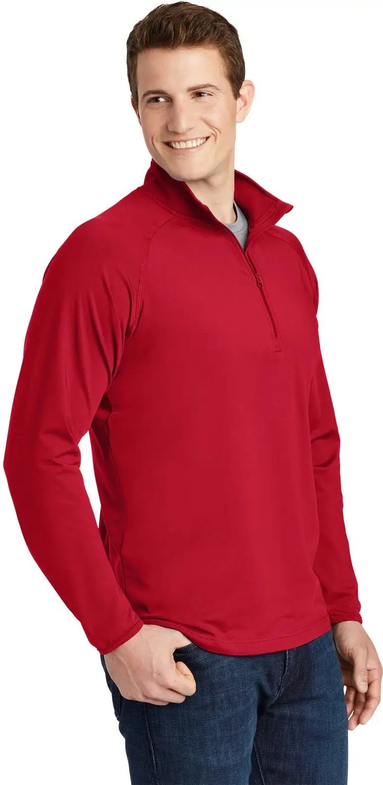 Sport-tek St850 Sport-wick Stretch 1/4-zip Pullover - True Red