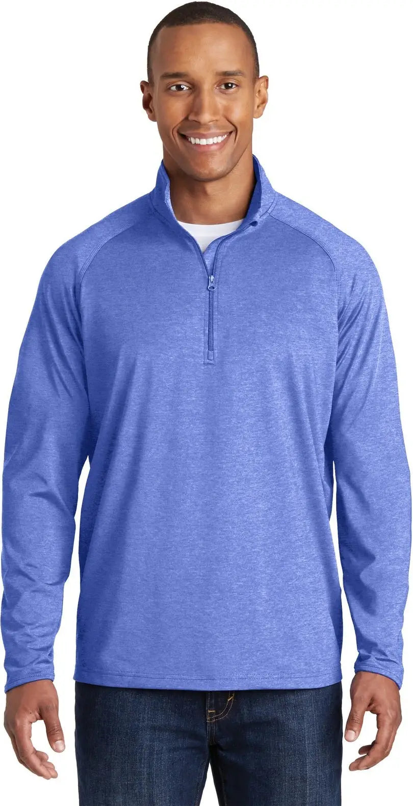Sport-tek St850 Sport-wick Stretch 1/4-zip Pullover - True Royal Heather - Adult Xs