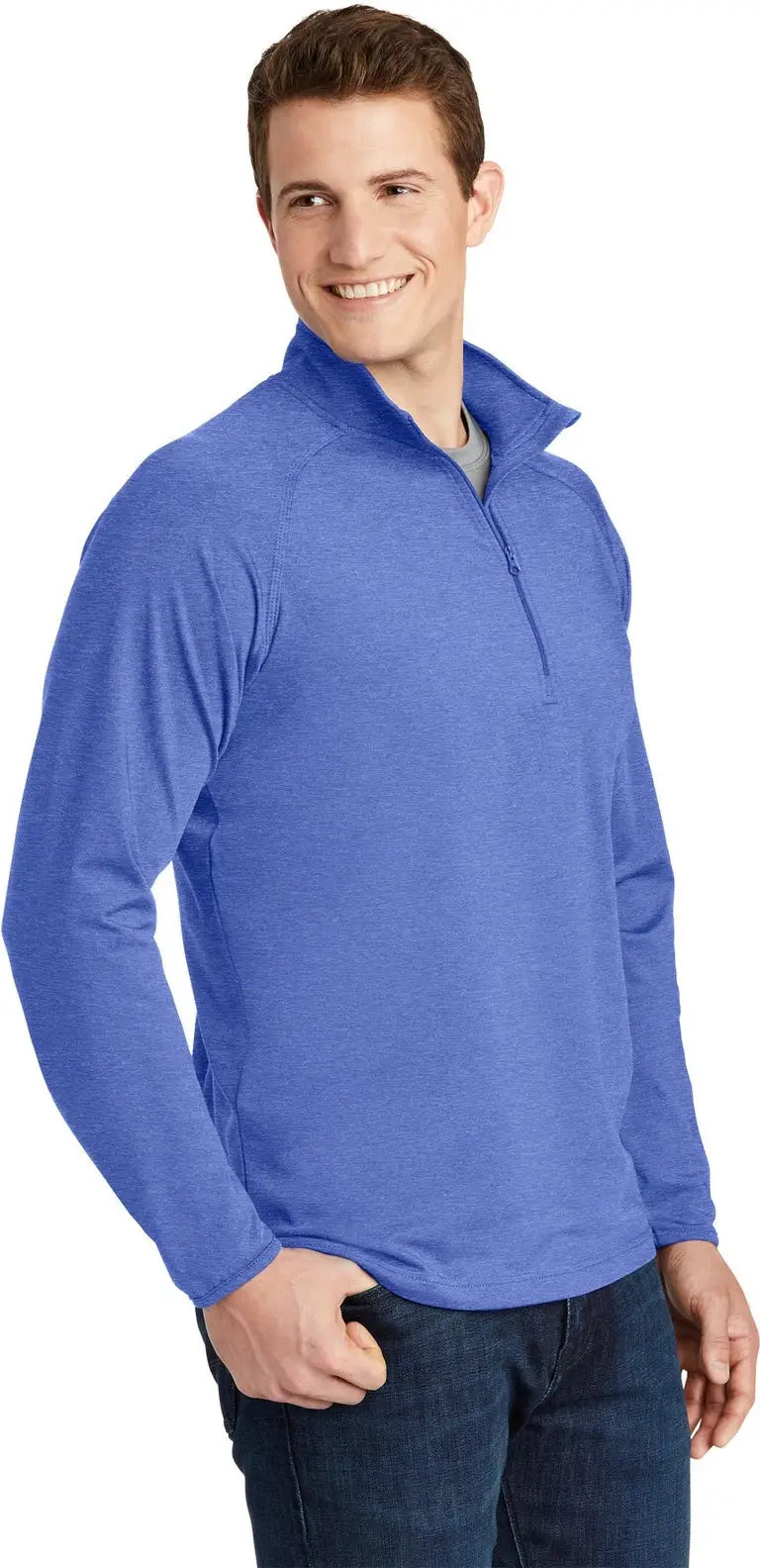 Sport-tek St850 Sport-wick Stretch 1/4-zip Pullover - True Royal Heather