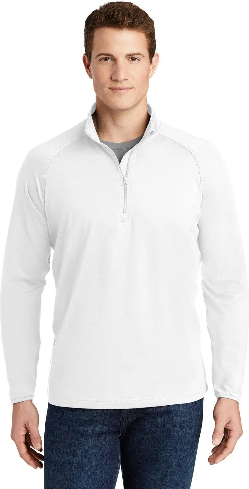 Sport-tek St850 Sport-wick Stretch 1/4-zip Pullover - White
