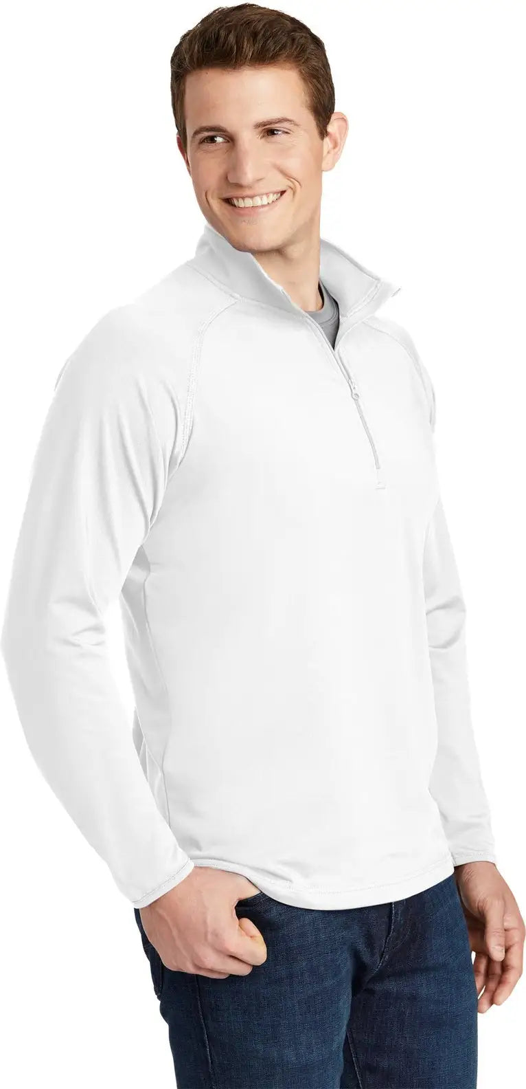 Sport-tek St850 Sport-wick Stretch 1/4-zip Pullover - White
