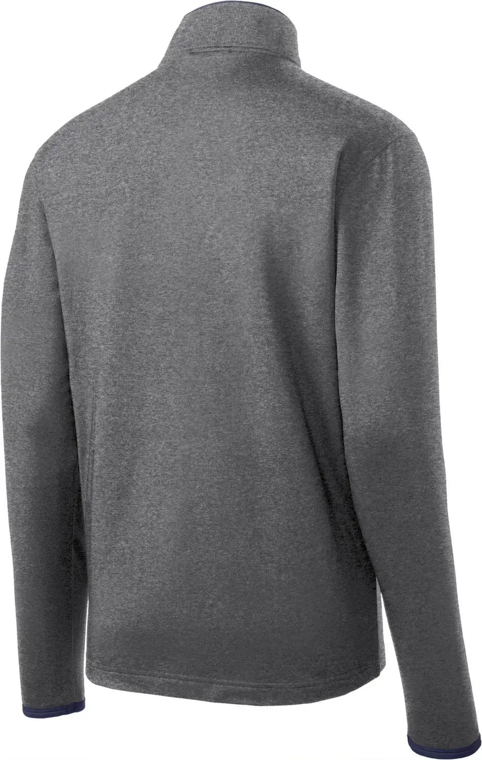 Sport-tek St853 Sport-wick Stretch Contrast Full-zip Jacket - Charcoal Gray Heather True Navy