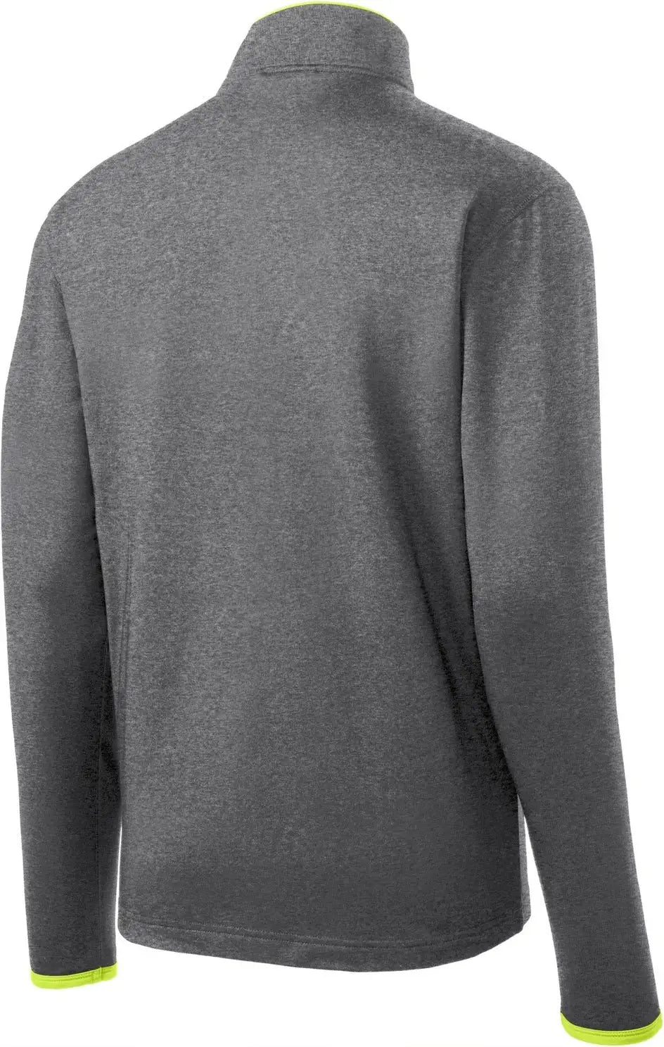 Sport-tek St853 Sport-wick Stretch Contrast Full-zip Jacket - Charcoal Gray Heather Charge Green