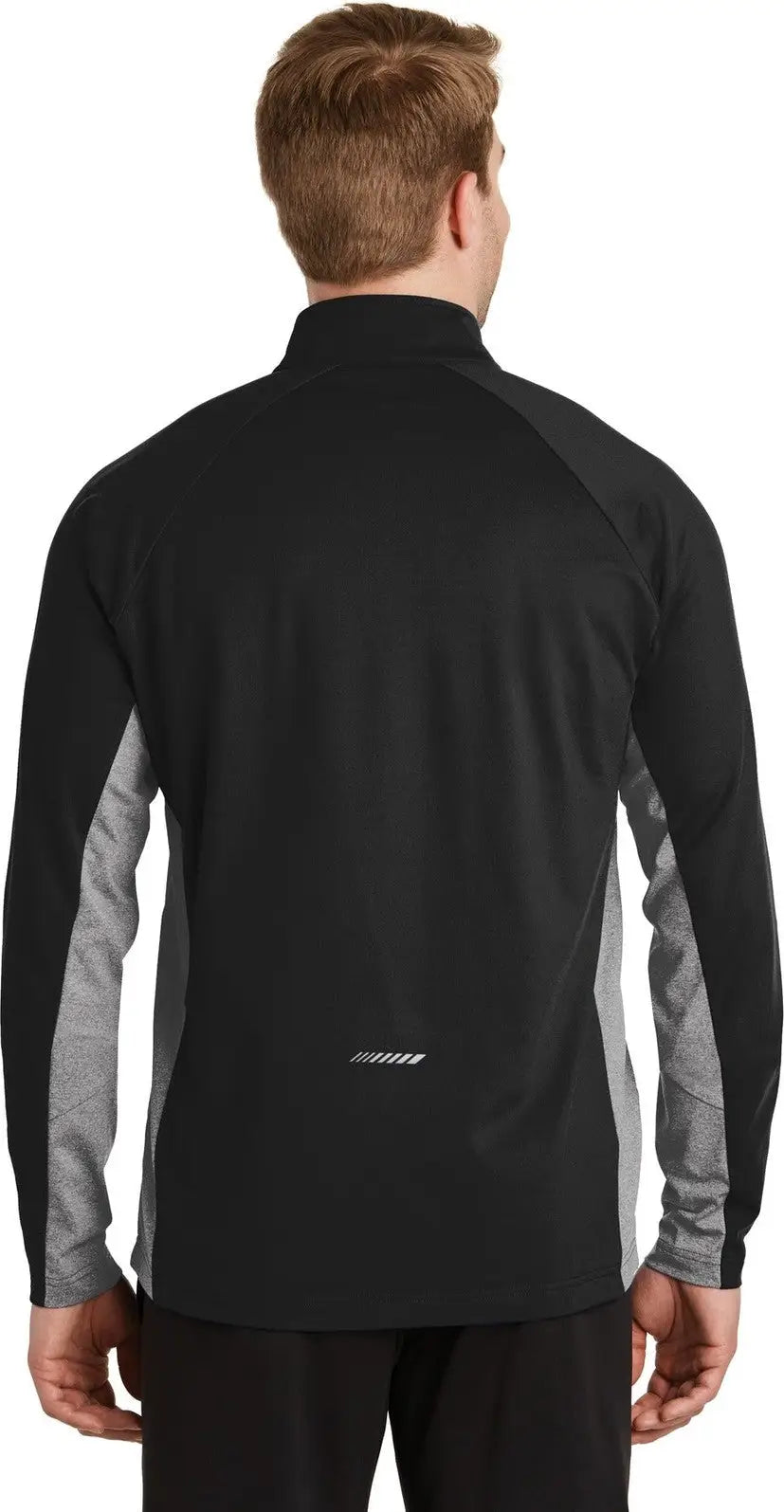 Sport-tek St854 Sport-wick Stretch Contrast 1/4-zip Pullover - Black Charcoal Gray Heather