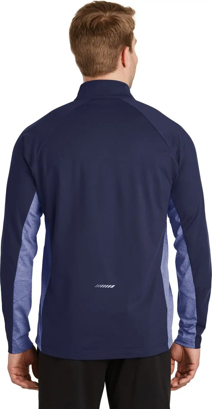 Sport-tek St854 Sport-wick Stretch Contrast 1/4-zip Pullover - True Navy Heather