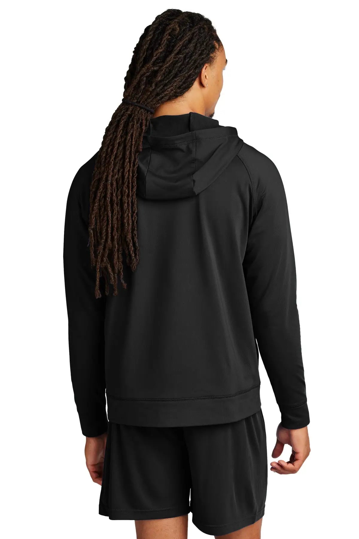 Sport-tek St856 Sport-wick Stretch 1/2-zip Hoodie - Black