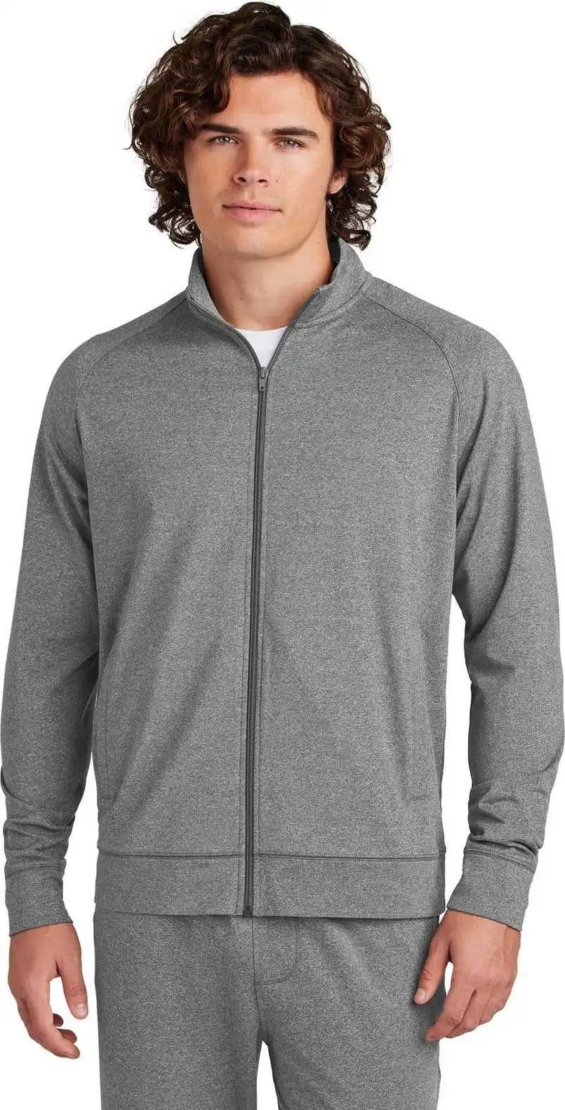 Sport Tek St857 Wick Stretch Full Zip Cadet Jacket Chargreyht