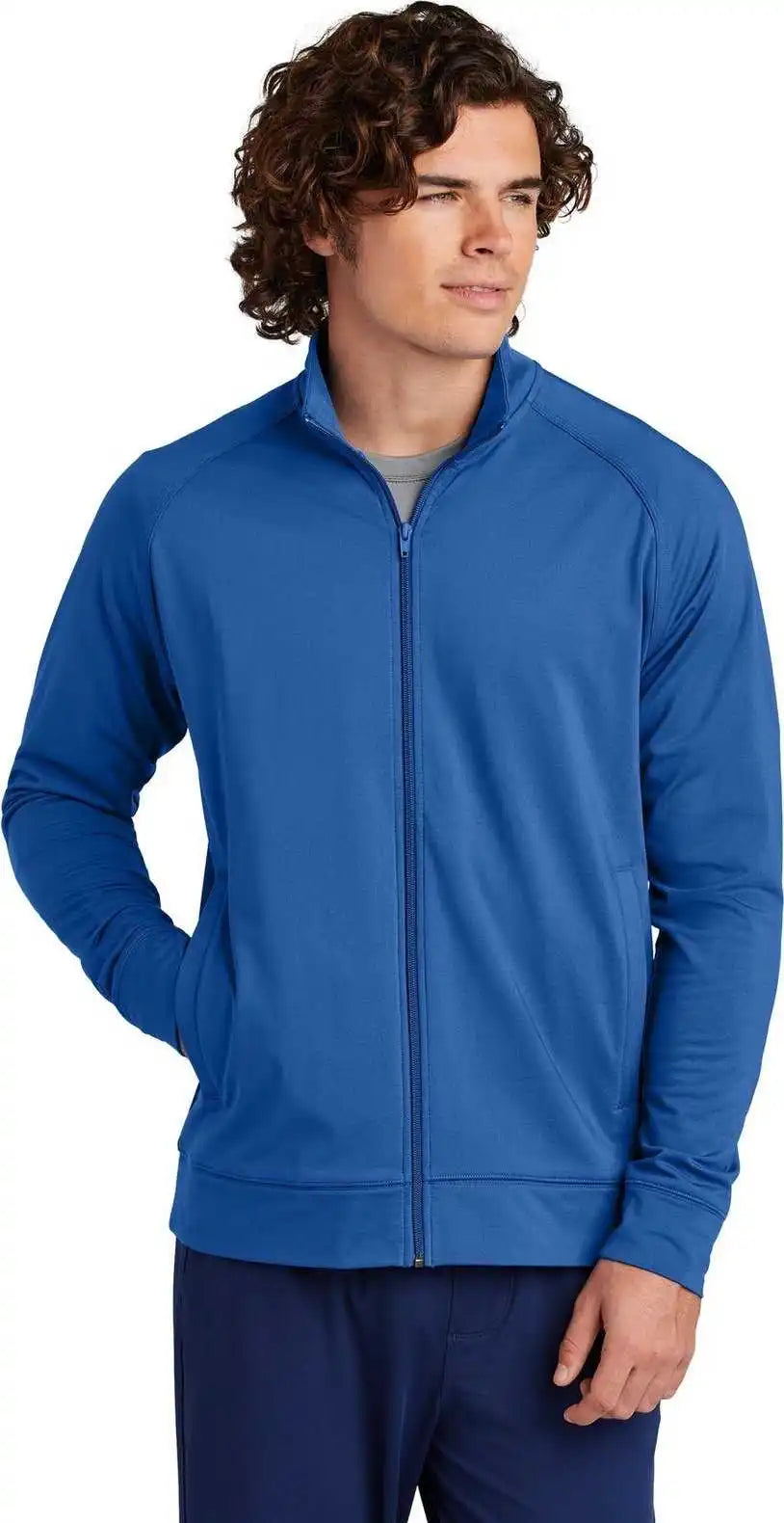 Sport Tek St857 Wick Stretch Full Zip Cadet Jacket True Royal