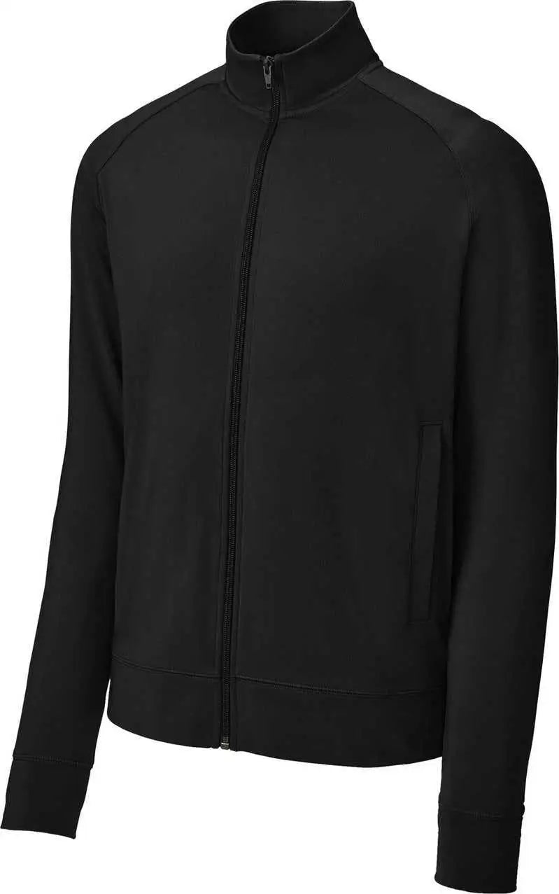 Sport-tek St857 Sport-wick Stretch Full-zip Cadet Jacket - Black