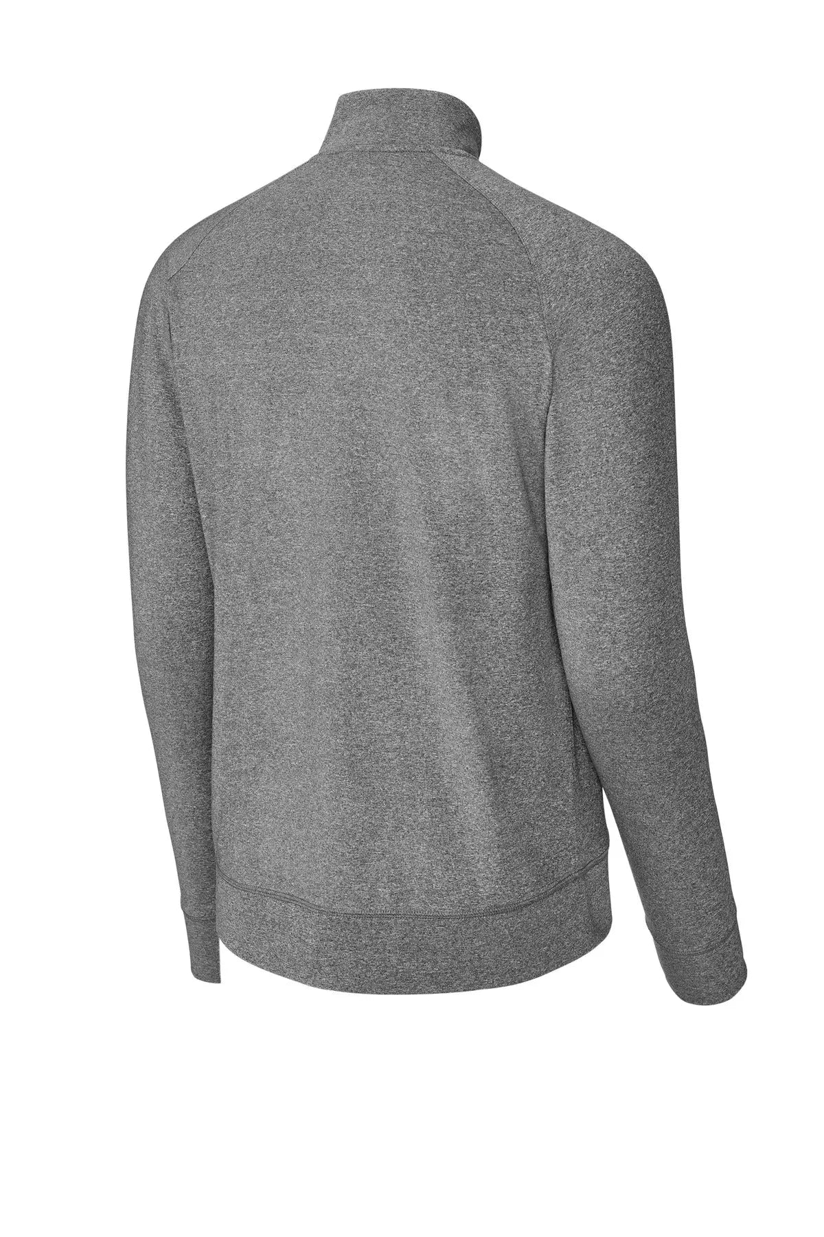 Sport-tek St857 Sport-wick Stretch Full-zip Cadet Jacket - Charcoal Gray Heather