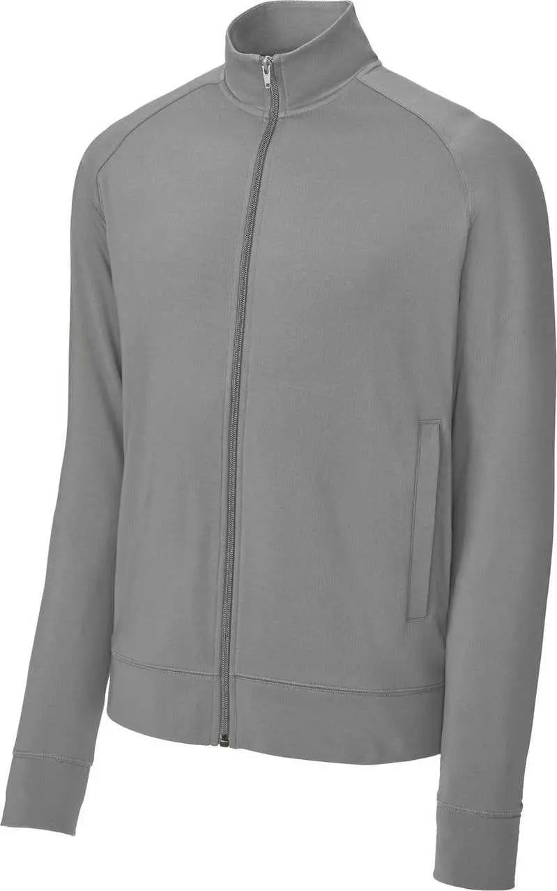 Sport-tek St857 Sport-wick Stretch Full-zip Cadet Jacket - Charcoal Grey