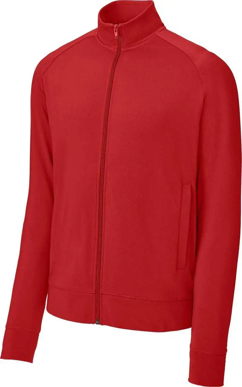Sport-tek St857 Sport-wick Stretch Full-zip Cadet Jacket - Deep Red