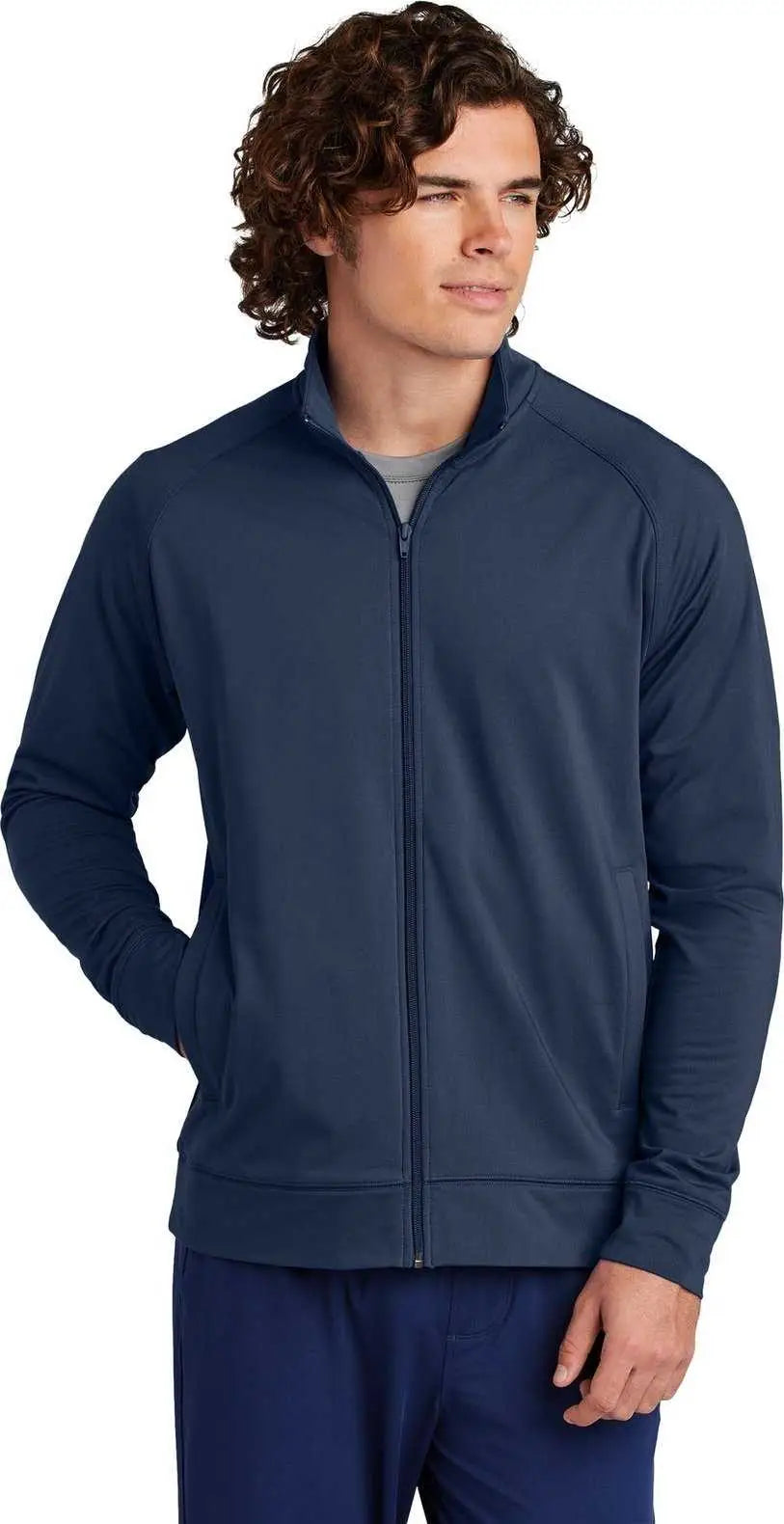 Sport-tek St857 Sport-wick Stretch Full-zip Cadet Jacket - True Navy