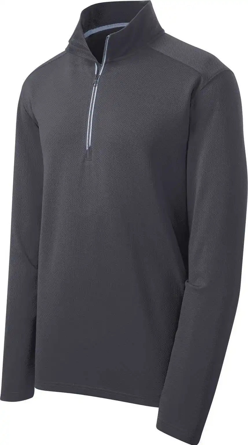 Sport-tek St860 Sport-wick Textured 1/4-zip Pullover - Iron Grey