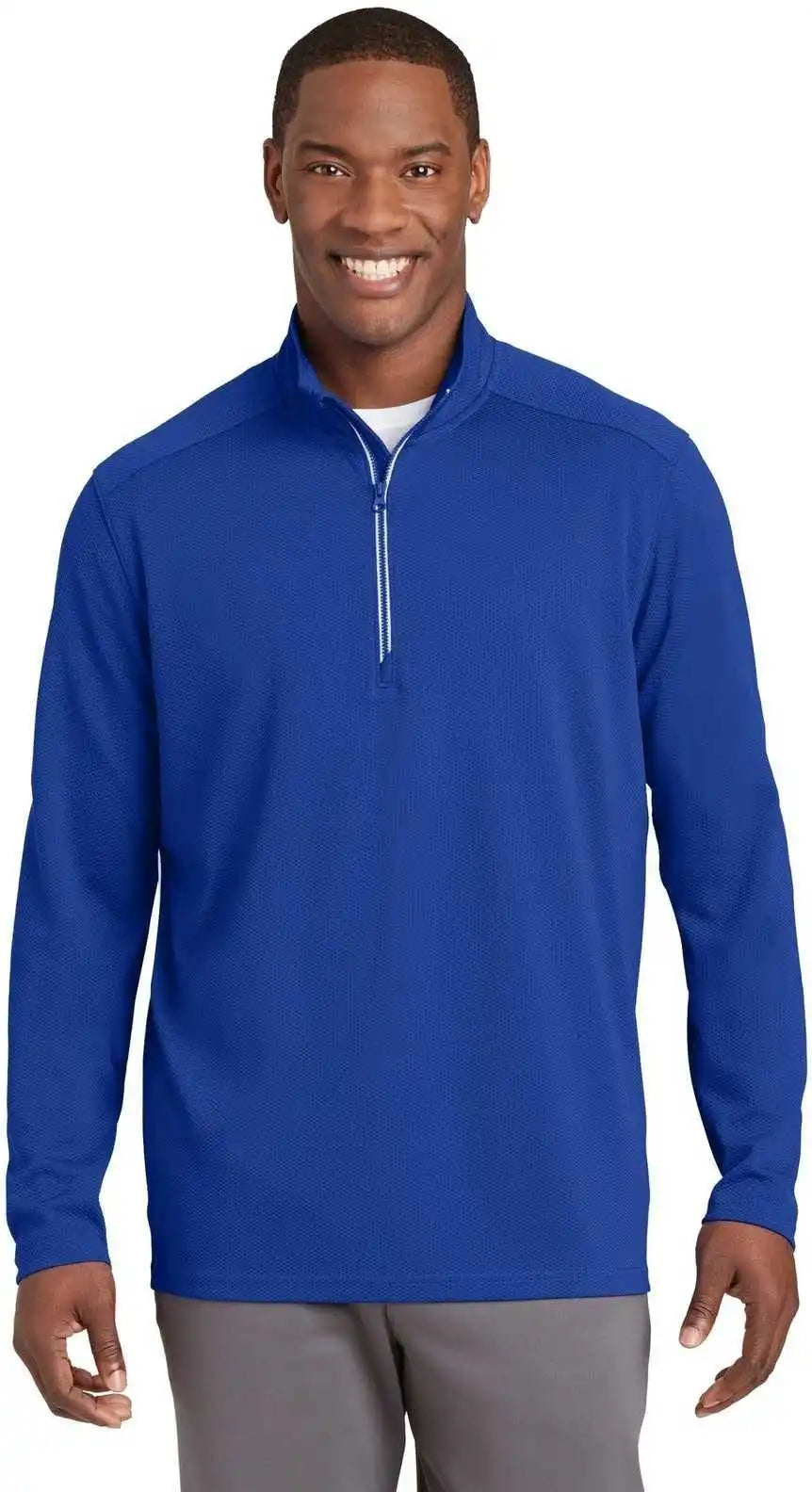 Sport Tek St860 Wick Textured 1/4 Zip Pullover True Royal
