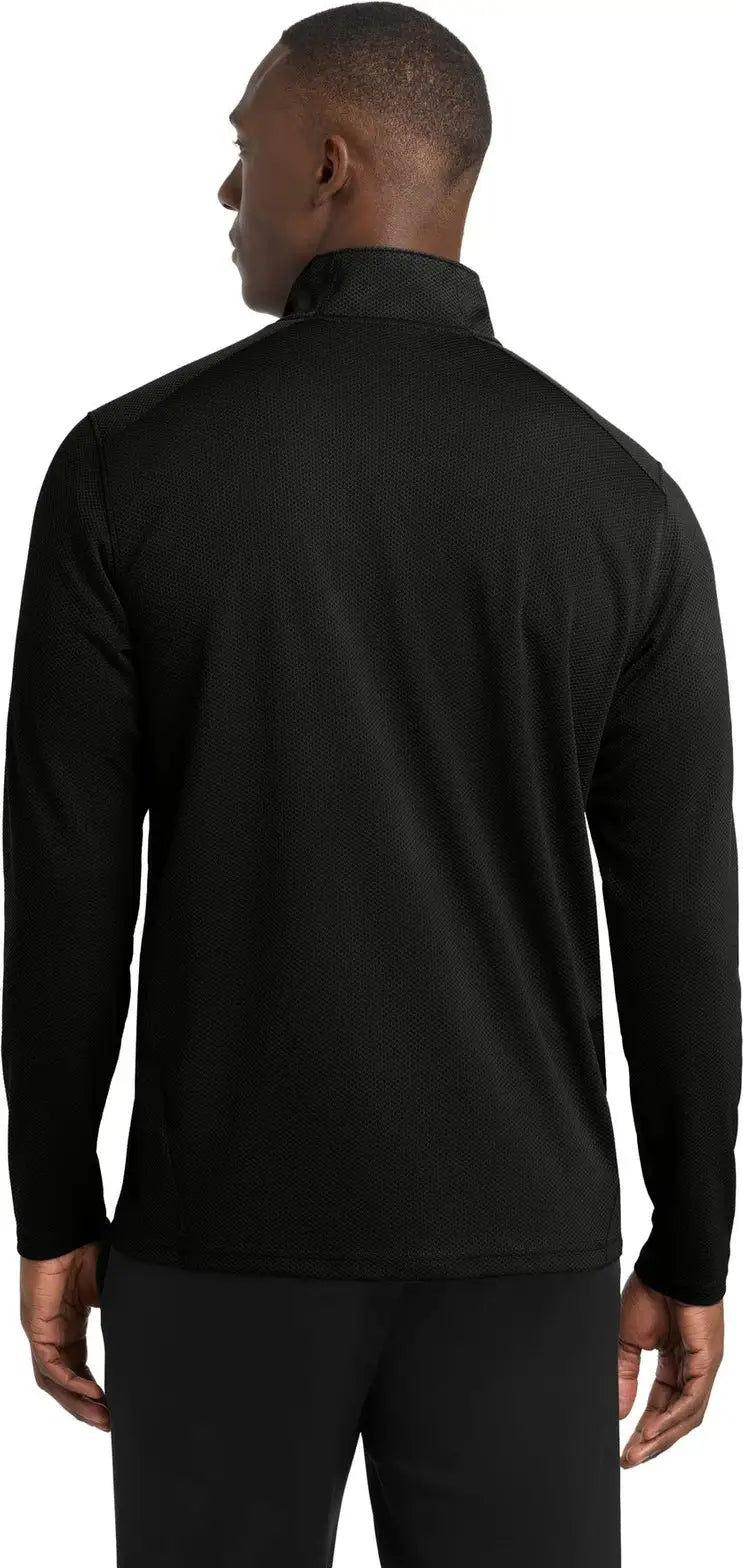 Sport-tek St860 Sport-wick Textured 1/4-zip Pullover - Black
