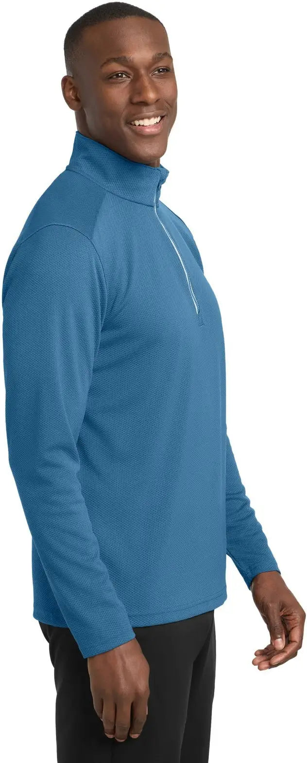 Sport-tek St860 Sport-wick Textured 1/4-zip Pullover - Dawn Blue