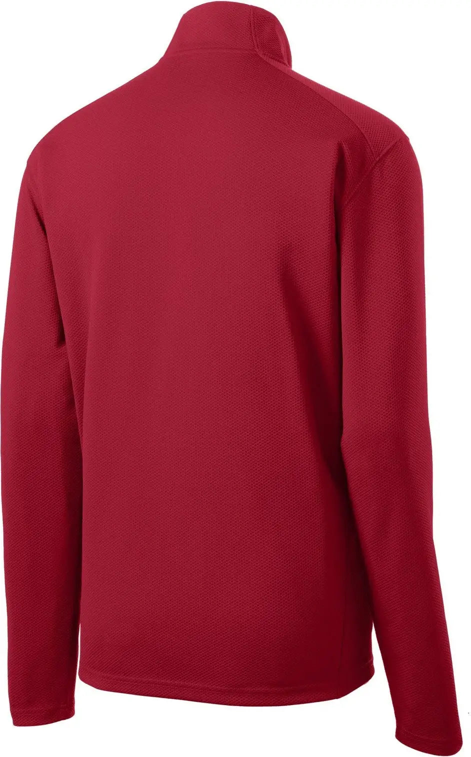 Sport-tek St860 Sport-wick Textured 1/4-zip Pullover - Deep Red - Adult Xs
