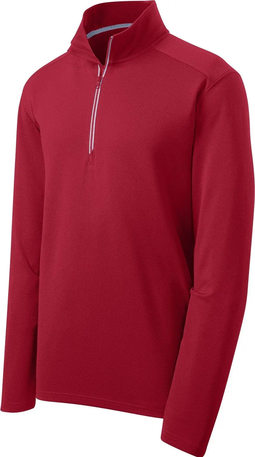 Sport-tek St860 Sport-wick Textured 1/4-zip Pullover - Deep Red