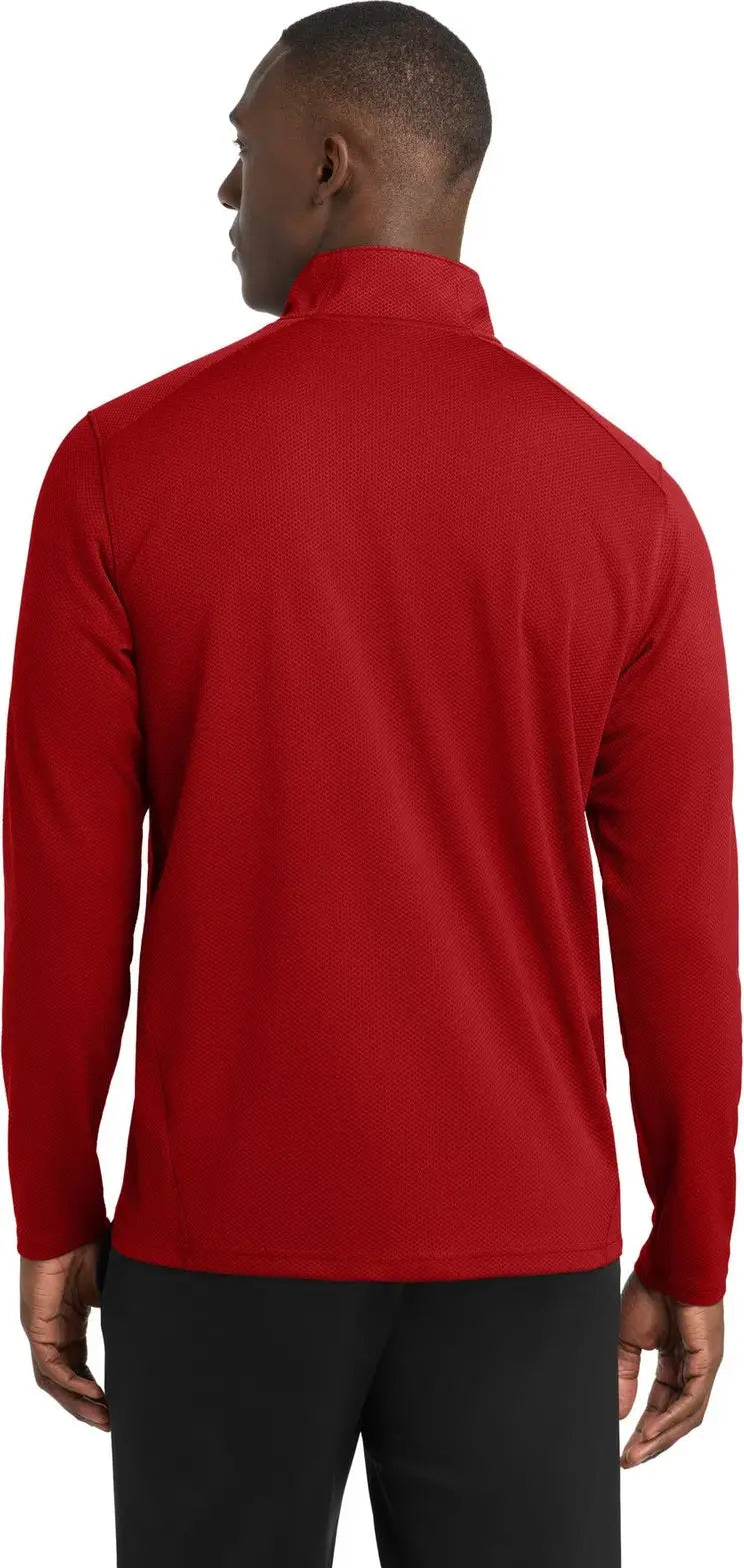 Sport-tek St860 Sport-wick Textured 1/4-zip Pullover - Deep Red