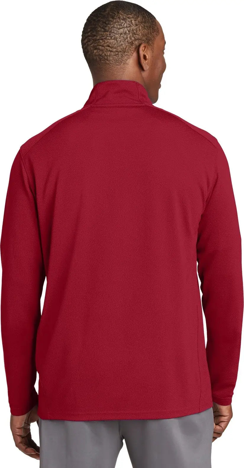 Sport-tek St860 Sport-wick Textured 1/4-zip Pullover - Deep Red