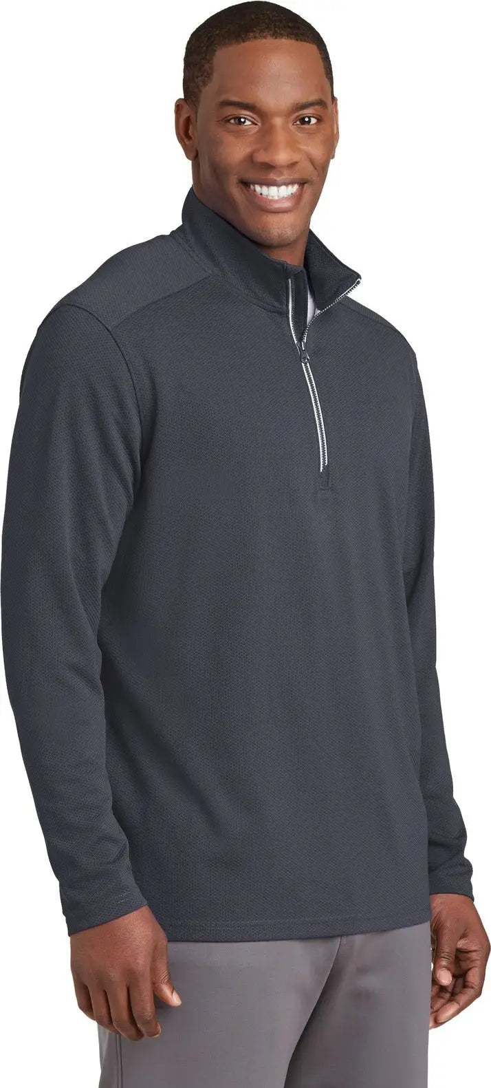 Sport-tek St860 Sport-wick Textured 1/4-zip Pullover - Iron Gray