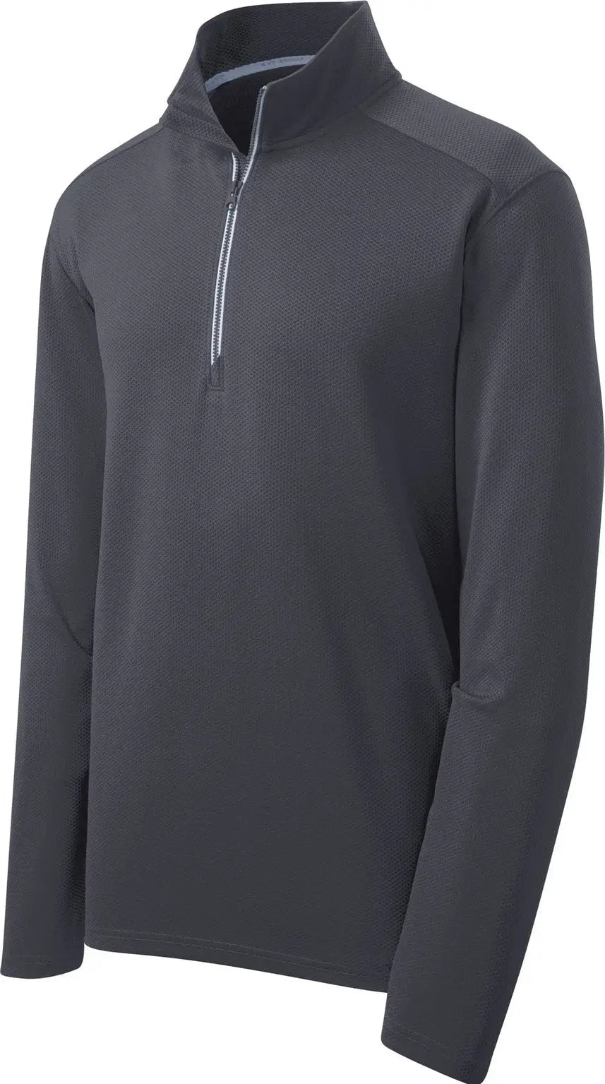Sport-tek St860 Sport-wick Textured 1/4-zip Pullover - Iron Gray