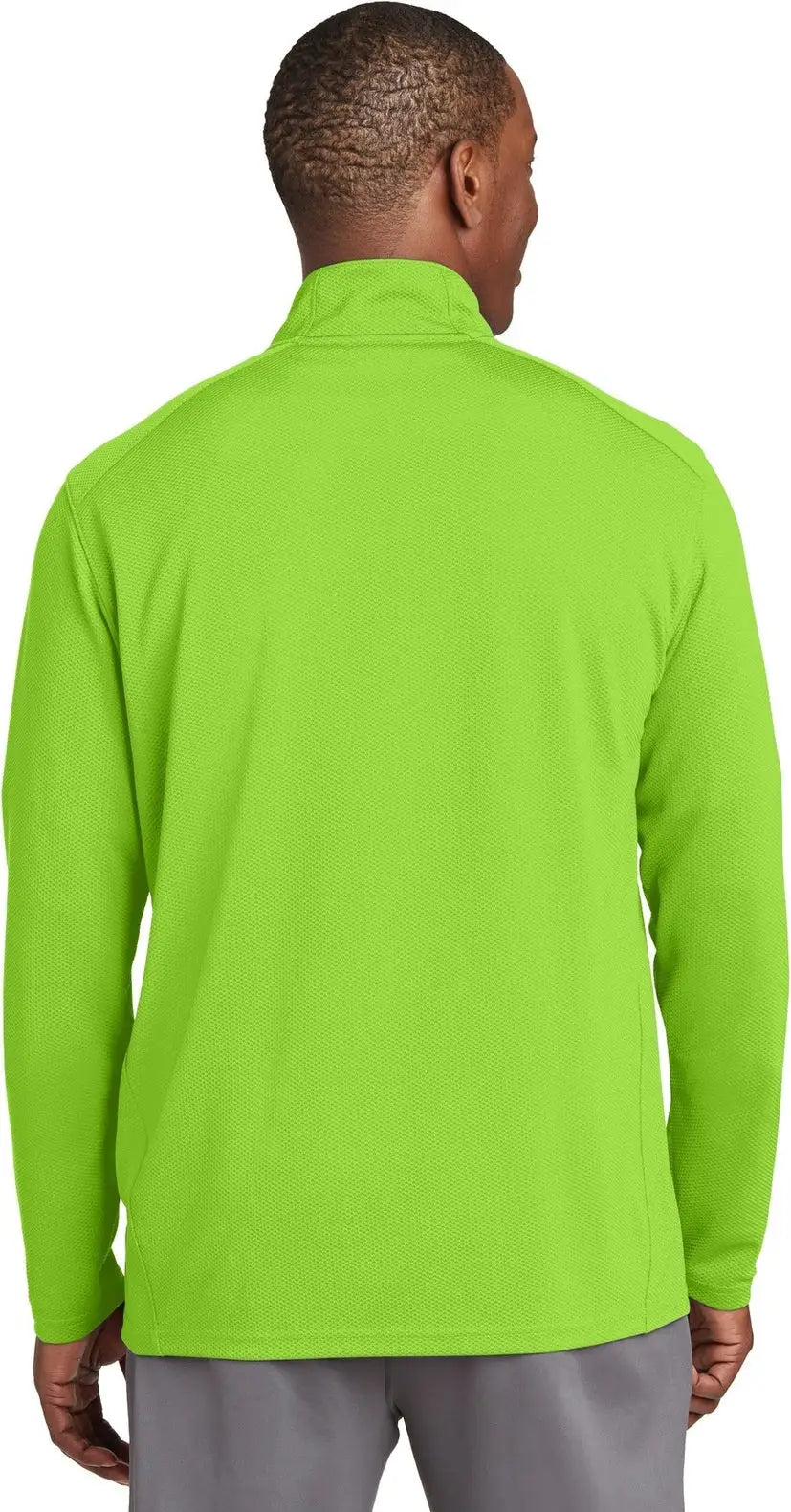 Sport-tek St860 Sport-wick Textured 1/4-zip Pullover - Lime Shock