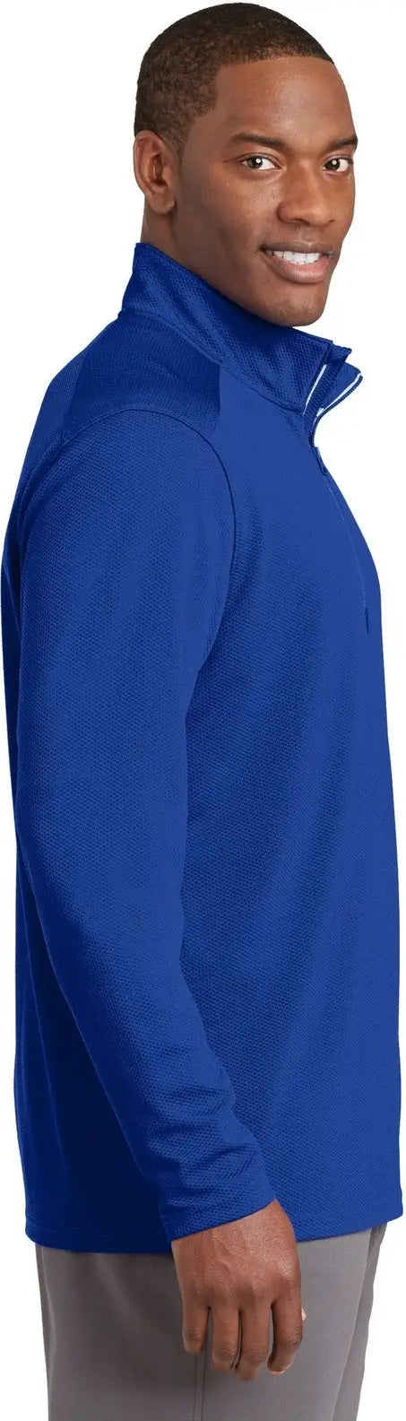 Sport-tek St860 Sport-wick Textured 1/4-zip Pullover - True Royal