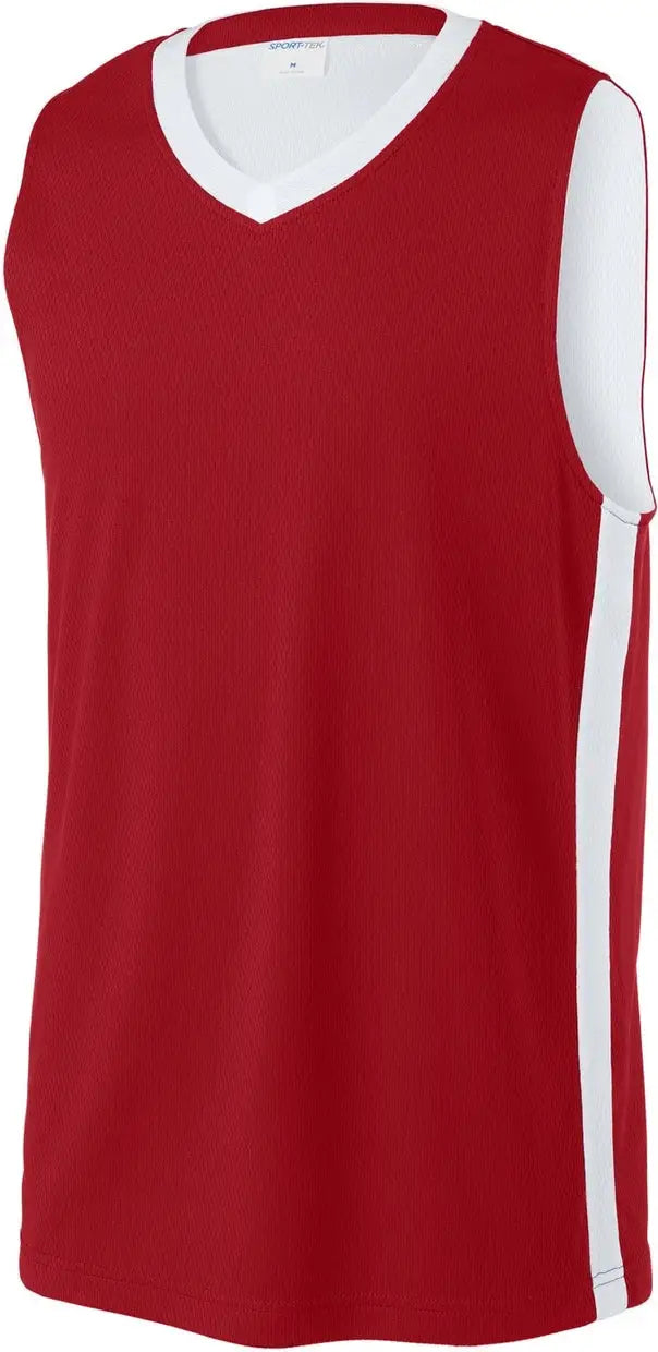 Sport-tek St900 Rival Basketball Rev Jersey - Deep Red White