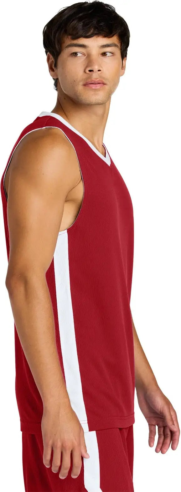 Sport-tek St900 Rival Basketball Rev Jersey - Deep Red White