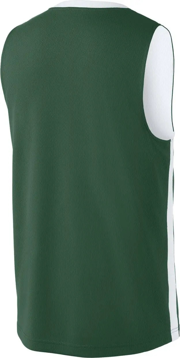 Sport-tek St900 Rival Basketball Rev Jersey - Forest Green White - Green/ / Adult Xs