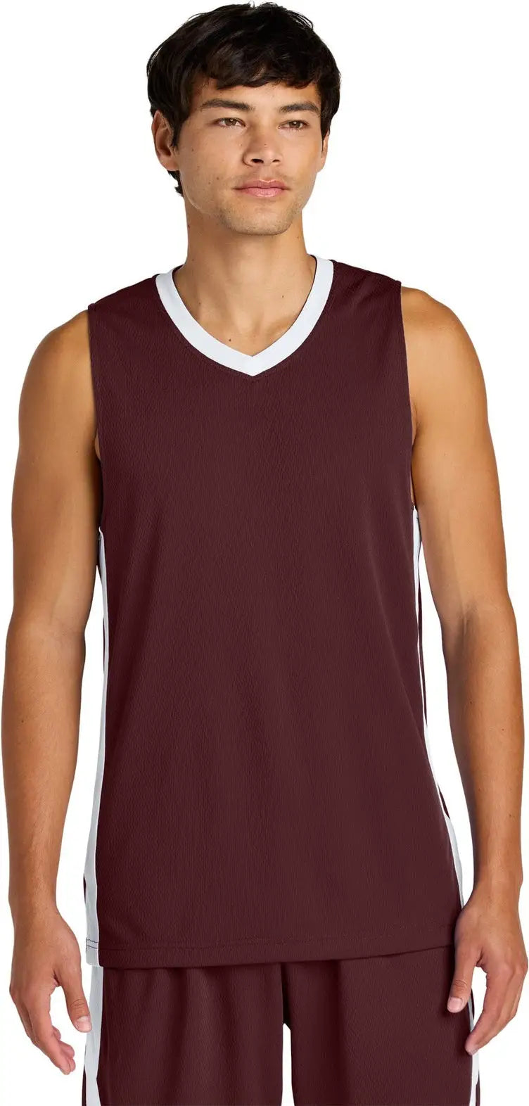 Sport-tek St900 Rival Basketball Rev Jersey - Maroon White