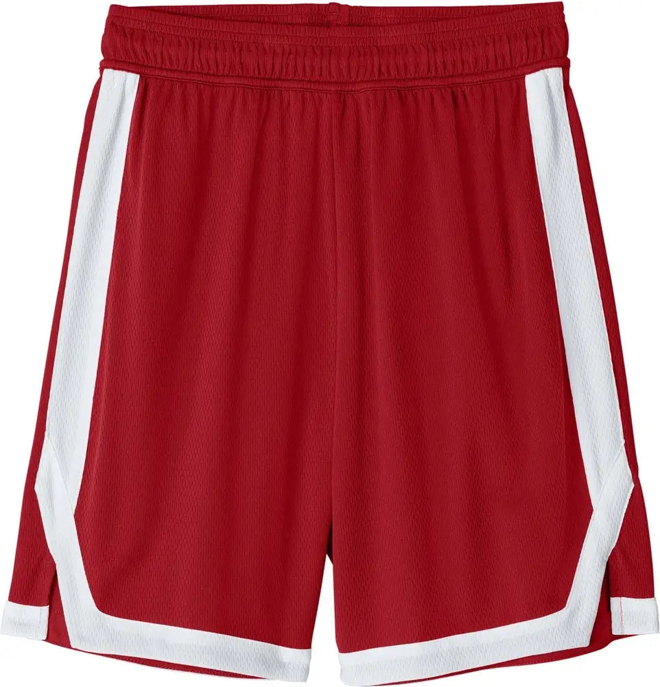 Sport-tek St901 Rival Basketball 7’’short - Deep Red White