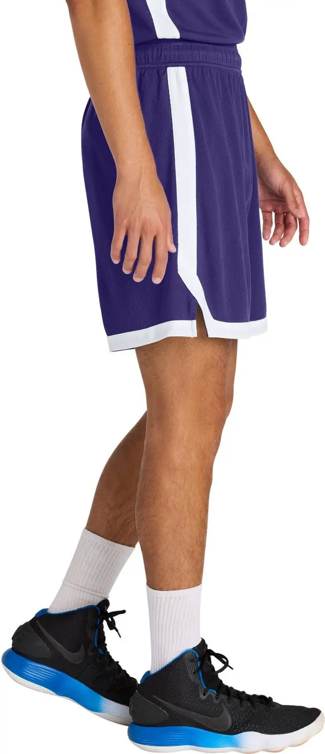 Sport-tek St901 Rival Basketball 7’’short - Purple White