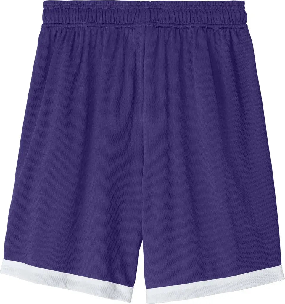 Sport-tek St901 Rival Basketball 7’’short - Purple White - Purple/ / Adult Xs