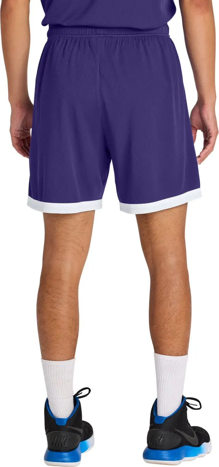 Sport-tek St901 Rival Basketball 7’’short - Purple White