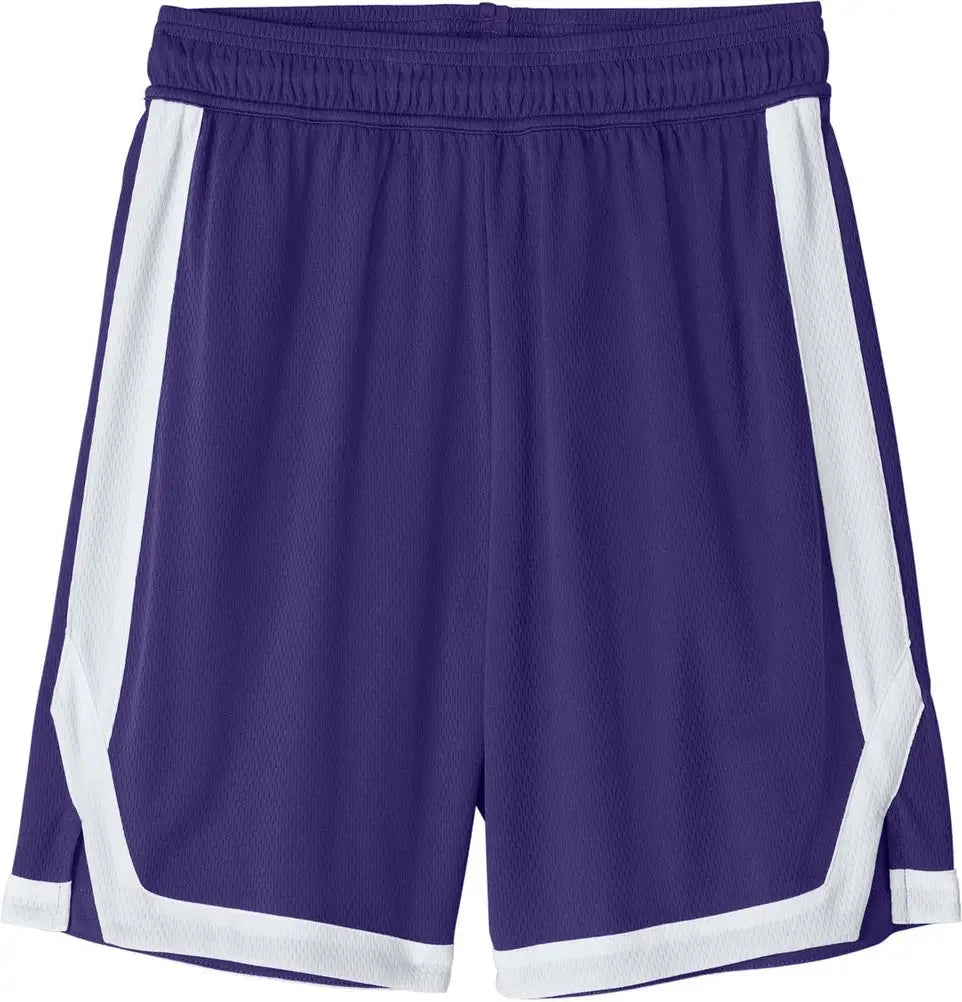 Sport-tek St901 Rival Basketball 7’’short - Purple White