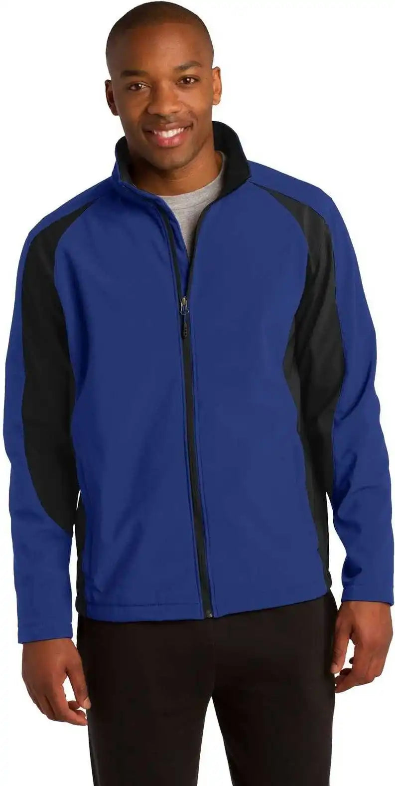 Sport-tek St970 Colorblock Soft Shell Jacket - True Royal Black