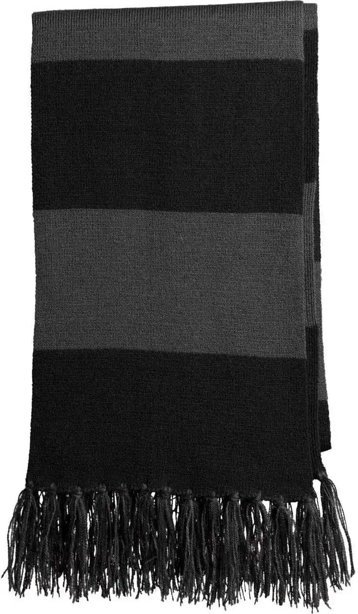 Sport Tek Sta02 Spectator Scarf Black Iron Gray Dark / one Size Fits Most