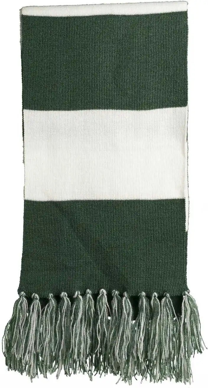 Sport-tek Sta02 Spectator Scarf - Forest Green White - one Size Fits Most