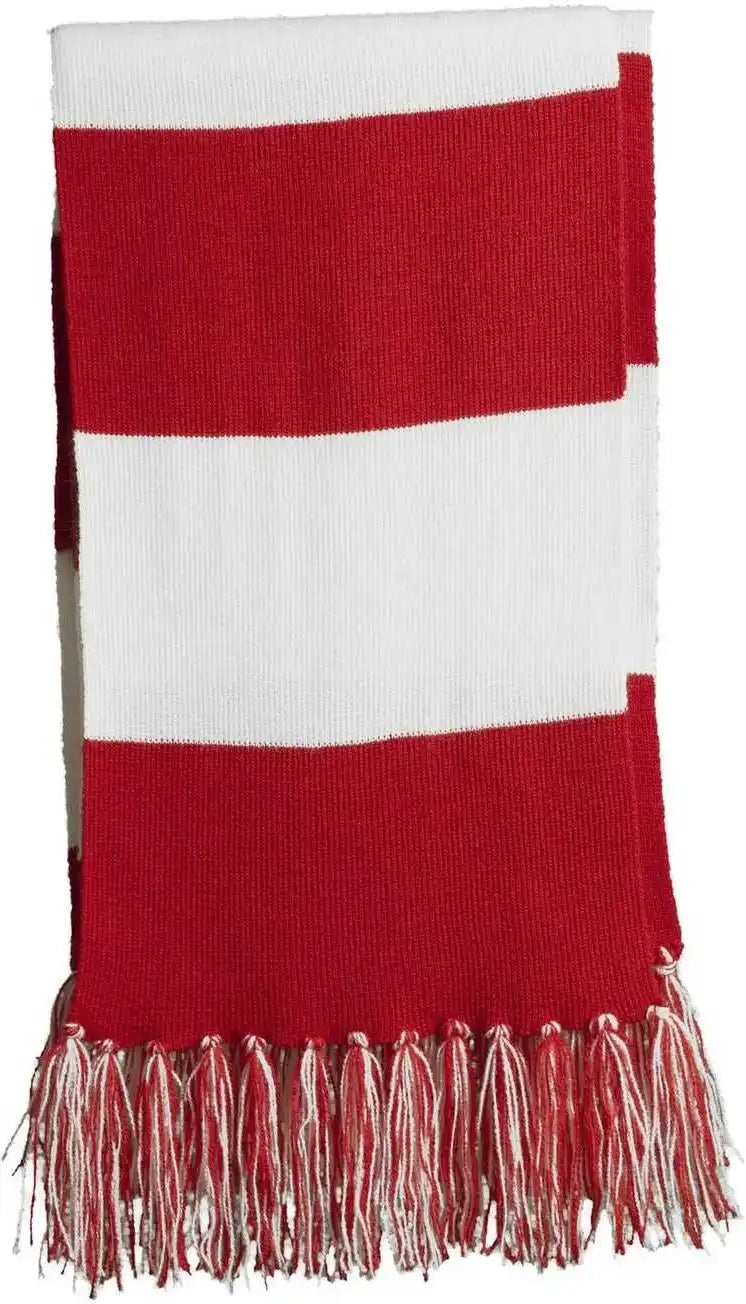 Sport Tek Sta02 Spectator Scarf True Red White / one Size Fits Most