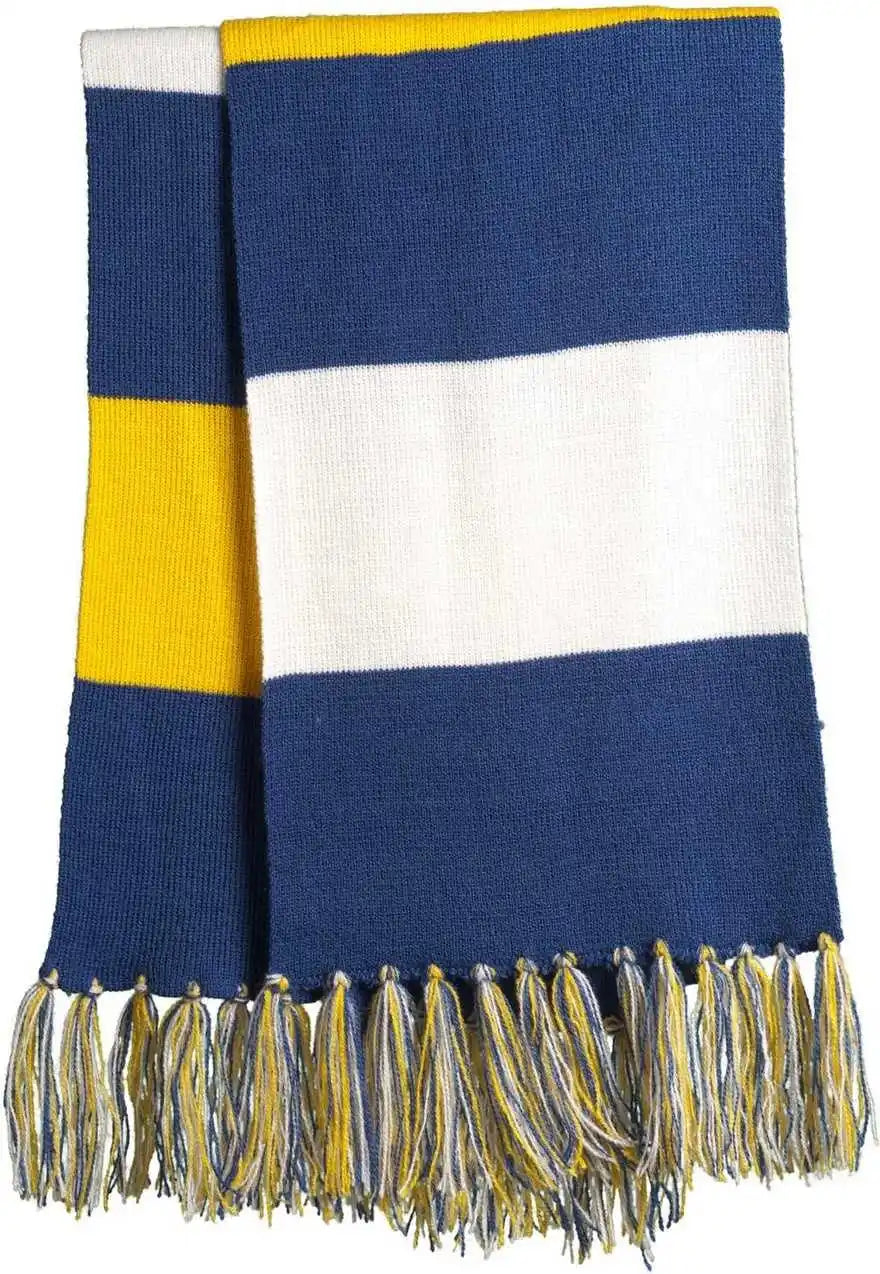 Sport-tek Sta02 Spectator Scarf - True Royal Gold White - Gold / one Size Fits Most