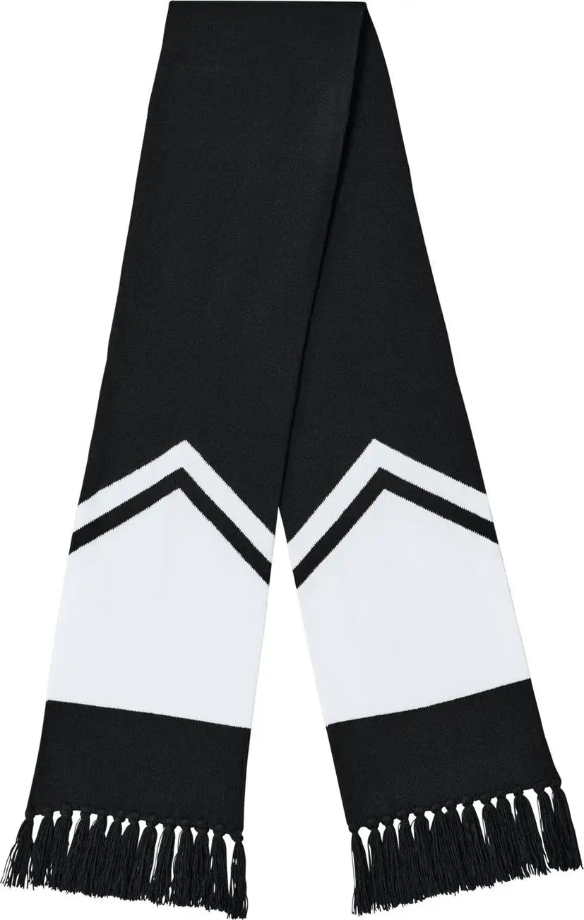 Sport-tek Sta06 Gameday Scarf - Black White