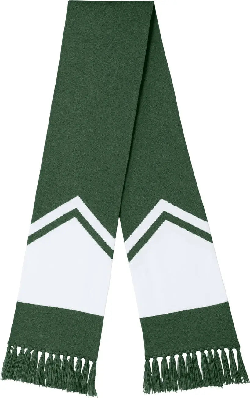 Sport-tek Sta06 Gameday Scarf - Forest Green White - Green/ / Adult Osfa