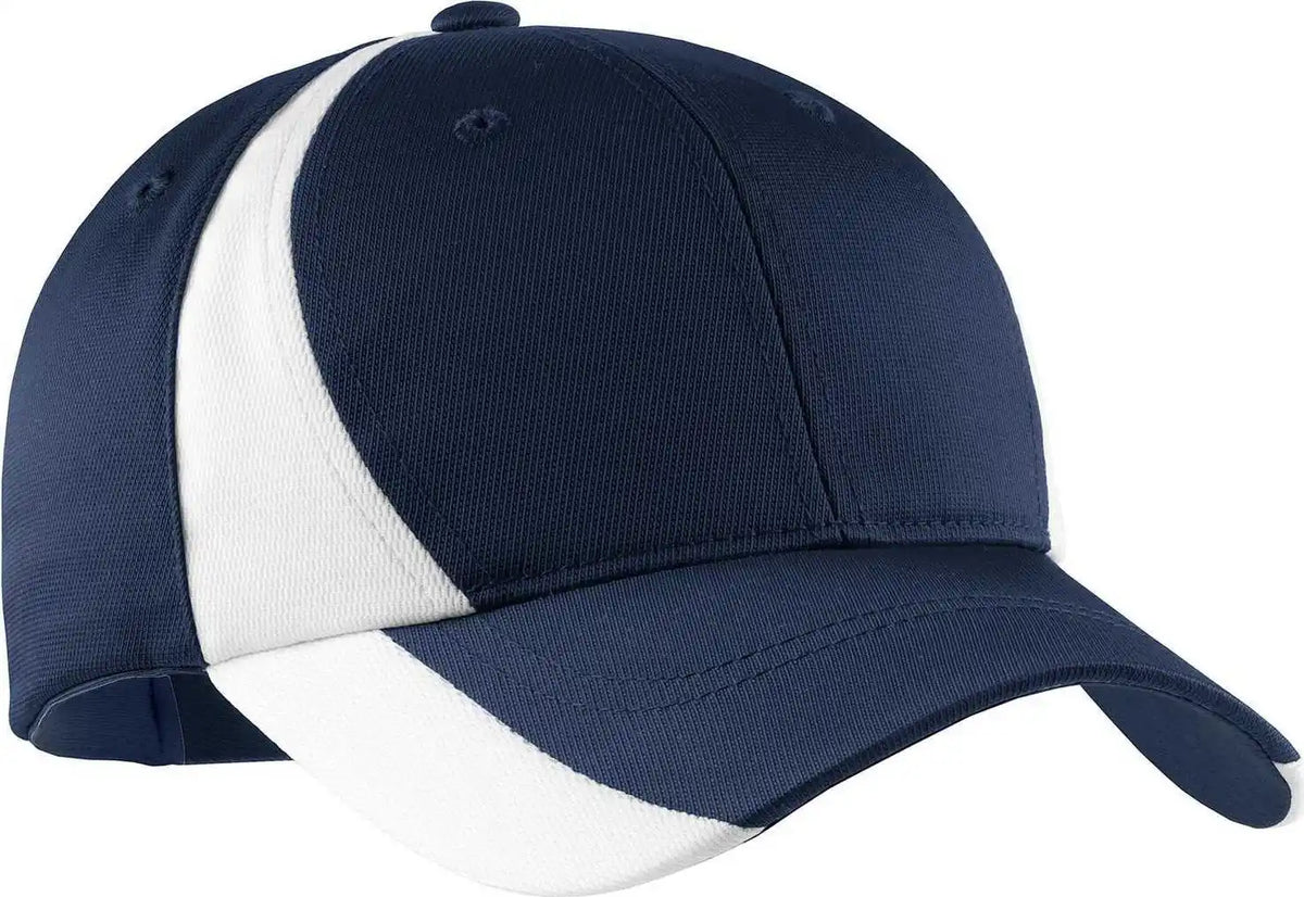 Sport Tek Stc11 Dry Zone Nylon Colorblock Cap True Navy White / one Size Fits Most