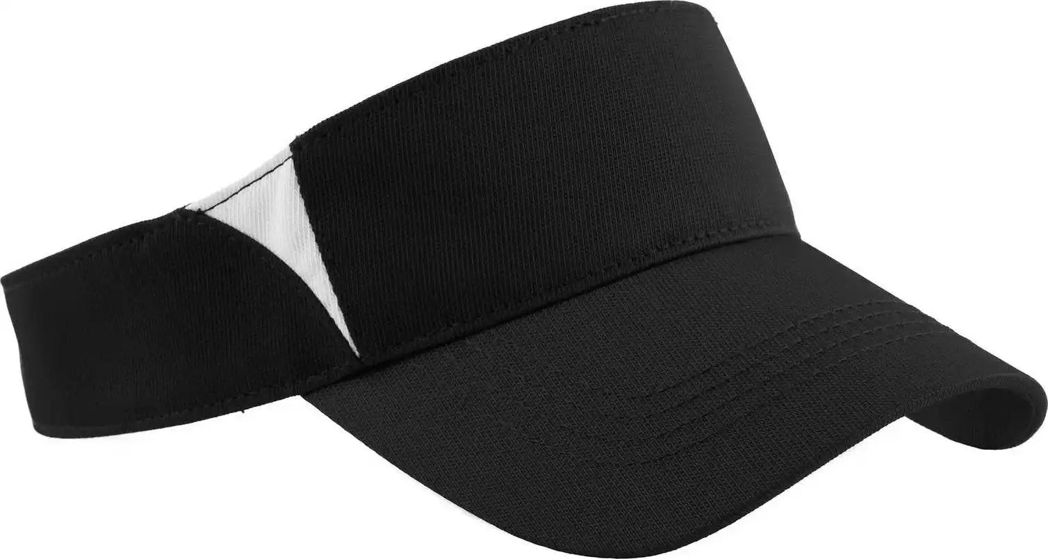 Sport-tek Stc13 Dry Zone Colorblock Visor - Black White - one Size Fits Most