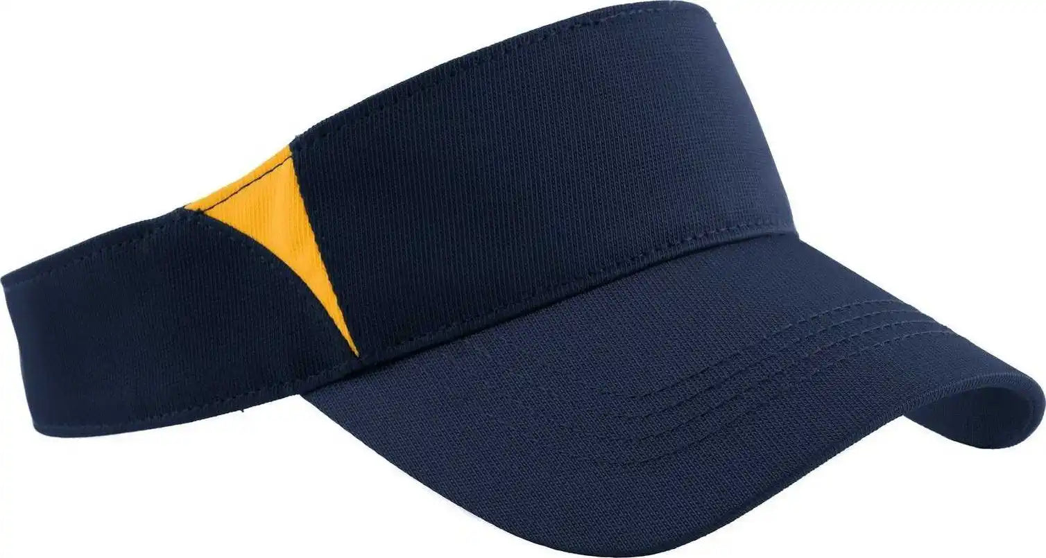 Sport-tek Stc13 Dry Zone Colorblock Visor - True Navy Gold - one Size Fits Most
