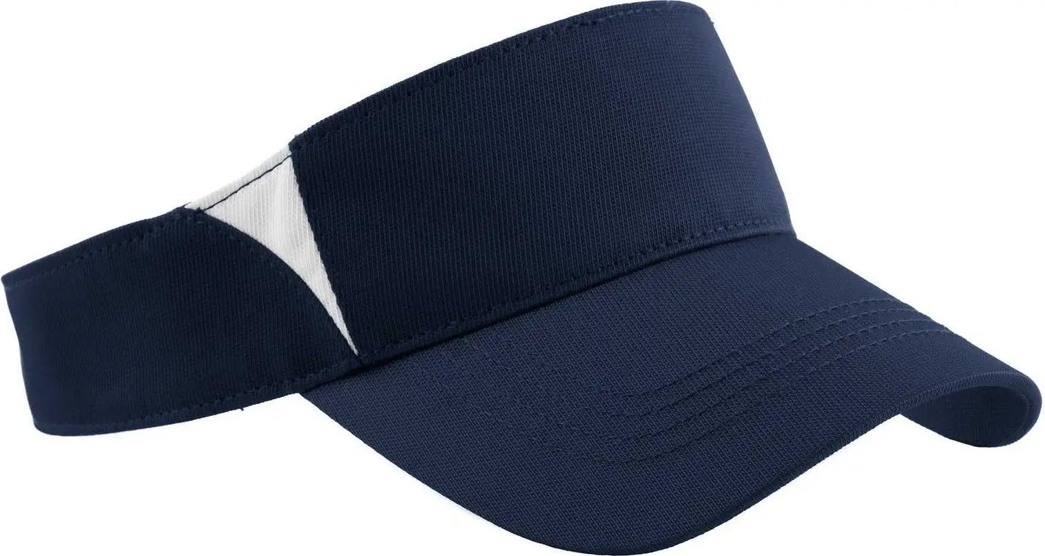 Sport-tek Stc13 Dry Zone Colorblock Visor - True Navy White - one Size Fits Most